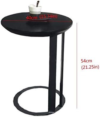 Telephone Table, Black Solid Wood Side Table,Living Room Sofa Side Table,Round Side Table/End Table/Night Stand/Coffee Table,Telephone Tables,Diameter 15.74 Inch