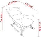 Single Rocking Chair with Ottoman for Adult, Accent Armchair for Balcony Lounge, Breathable Lounge Sofa with Removable Washable Cushion, Brown