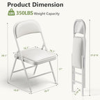 Folding Dining Table Set for 4, 5FT Foldable Plastic Table with Carrying Handle & 4 PU Leather Padded Folding Chairs, Portable Table and Chairs Set for Indoor Outdoor, Party, Wedding, Picnic, Camping