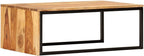 Nesting Tables 2 pcs Solid Acacia Wood | Powder Coated Steel Frame, Stackable Design, Easy Assembly, Vintage Style for Living Room