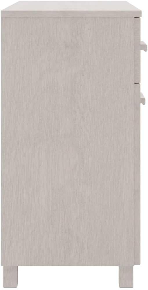 White Sideboard Buffet Cabinet, Solid Pine Wood Storage Credenza with Doors and Drawers, Modern Accent Cupboard Console for Dining Living Room, 31.1 x 15.7 x 31.5 in