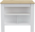 9-Shelf 2-Door 2-Piece Kitchen Set with Island and Pantry in White | Combines 9 shelves and 2 doors for expanded storage capacity