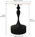 Side Table with Marble Top Metal End Table Modern Sofa Side End Table Coffee Round Side Desk for Couch Living Room Bedroom Outdoor