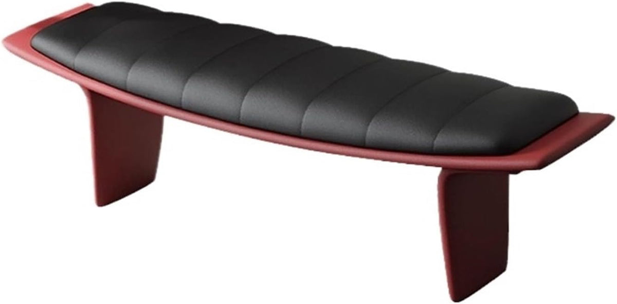 Modern Metal Living Room Shoe Changing Stool Bedroom Leather Upholstered Bed end Entryway(Large)