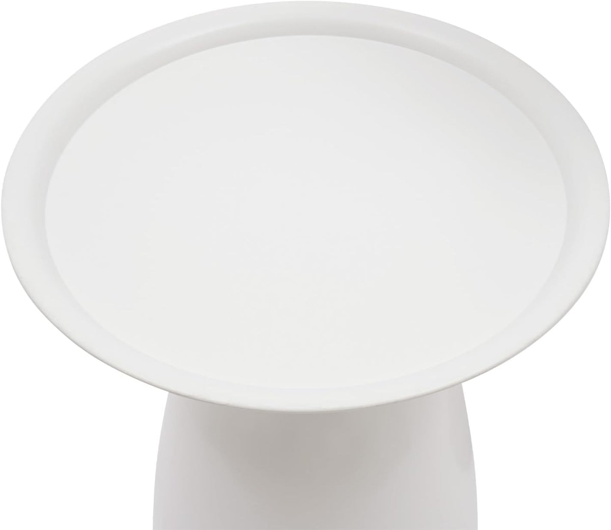 Metal Nesting Tables, Round Side Table Set of 2, White | Pedestal Tables, 17'' & 23'' Height, For Living Room Bedroom Office, Sofa Side and Bedside Console