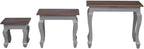 Nesting Table Set 3 Pieces Solid Mahogany Wood | Handmade Vintage Style, Antique Look, Space Saving, Unique Color Variation