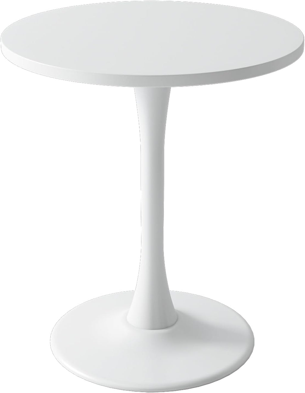 Modern White Round Dining Table 24 inch, White Tulip Round Table for Two People, Mid Century Round Coffee Table for Living Room and Kitchen