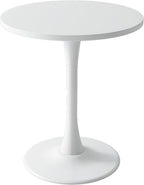 Modern White Round Dining Table 24 inch, White Tulip Round Table for Two People, Mid Century Round Coffee Table for Living Room and Kitchen