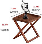 Telephone Table, Walnut Grain,Solid Wood Storage Tray X-Shaped Side Table,Telephone Magazine Table Square Side Table(