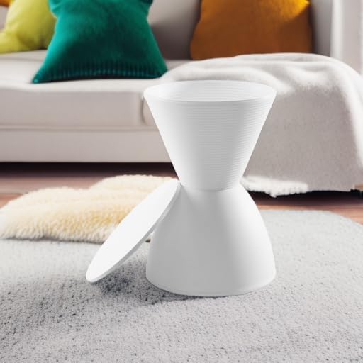 Modway Haste Contemporary Modern Hourglass Accent Stool in White