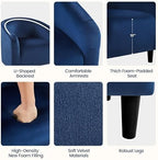 Yaheetech Small 25.5in Wide Velvet Barrel Accent Chair Bedroom, Navy Blue | Compact Cozy Barrel Chairs with a Curved Silhouette, Upholstered Furry Armchair for Small Spaces, Living Room Bedroom Corner
