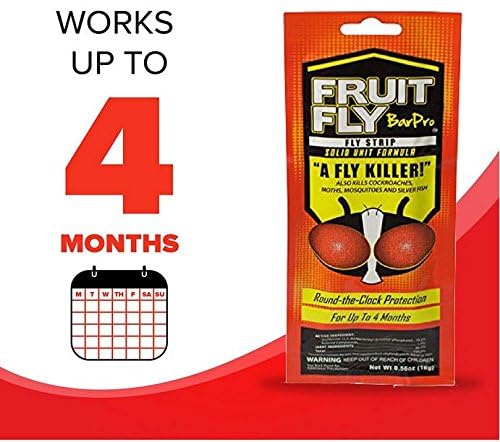 Fruit Fly BarPro – Vapor-Activated Insect Control Strip – Better Than Fruit Fly Traps – Kills Flies, Gnats, Roaches, Mosquitoes, and More – Odorless, 4 Month Protection