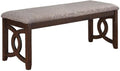 New Classic Furniture Gia Upholstered Dining Bench, Cherry Brown