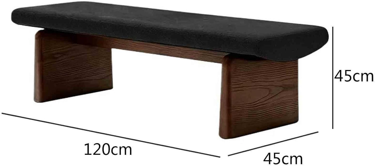 Modern Wooden Sofa Bedroom Bed end Bench Hotel Leisure Entryway(Small)