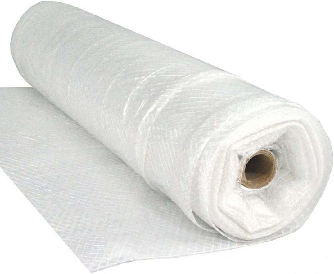 Farm Plastic Supply - Dura Skrim String Reinforced Clear Plastic Sheeting - 10 Mil - (24' x 60') - UV-Rated Extra Heavy Duty Poly Film Tear Resistant, Vapor Barrier Polyethylene Roll for Construction
