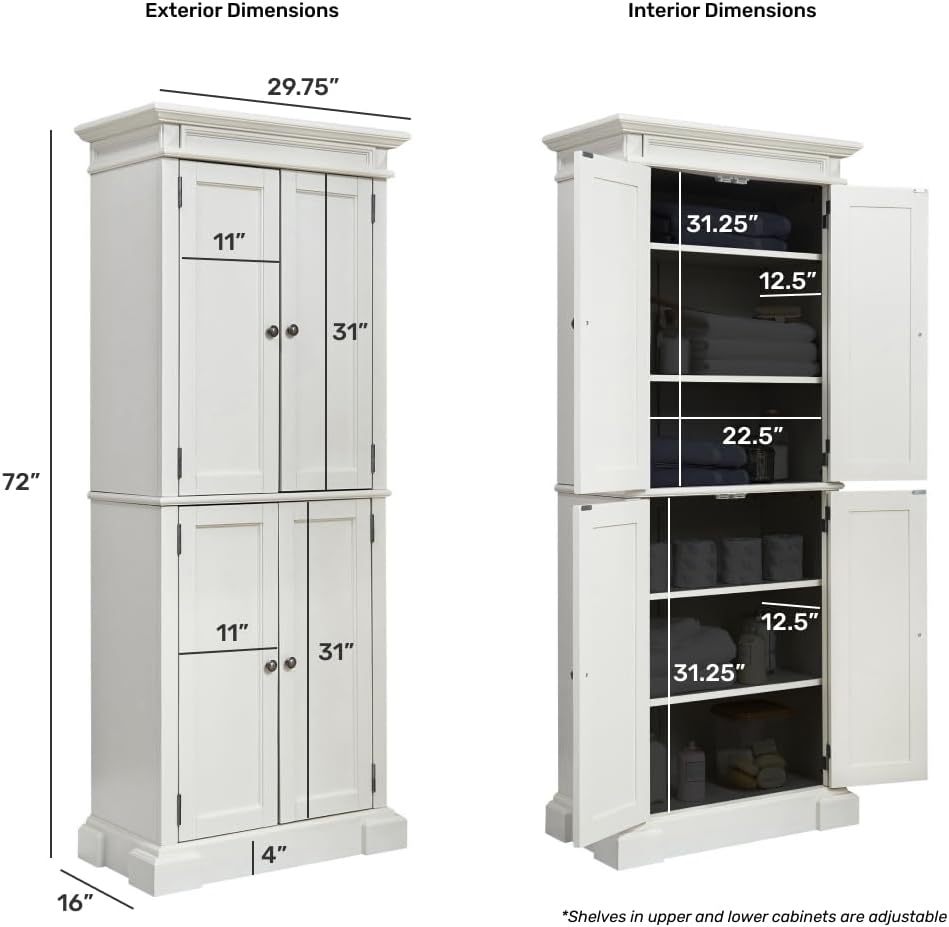 Homestyles Americana Off-White Pantry, 72"H