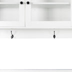 63" W Large Kitchen Hutch Cabinet, Freestanding Pantry Cupboard with 4 Doors, 4 Drawers & Microwave Shelf,for Kitchen Dining Room Bedroom (White#L)