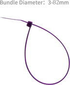XINGO 100PCS Cable Zip Ties Heavy Duty, Premium Nylon Plastic Wire Ties with 50 Pounds Tensile Strength, Self-Locking Black Nylon Zip Ties for Indoor and Outdoor (12 inch, Purple)