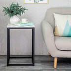 Telephone Table, Marble Side Table Nordic Living Room Square Sofa Corner Table Telephone Table Bedroom Bedside Table Balcony Coffee Table,Black