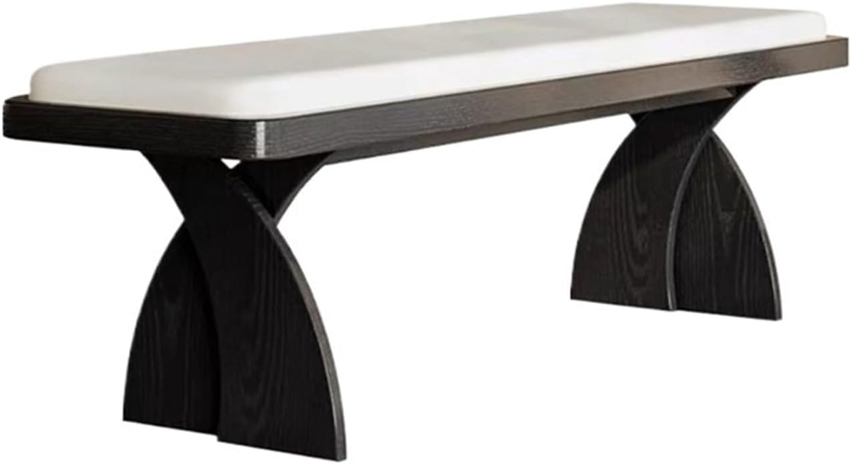 Modern Retro Wooden Long Bench at The Foot of The Bed in The Bedroom Dressing Room or Home for Changing Shoes Entryway(Large)