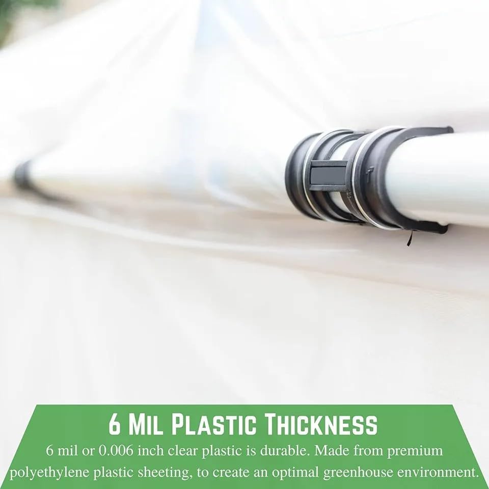 Farm Plastic Supply 4 Year Clear 6 mil Greenhouse Plastic Sheeting - Clear Sheeting, Polyethylene Film, Transparent Plastic Film for Greenhouse (20' x 150')