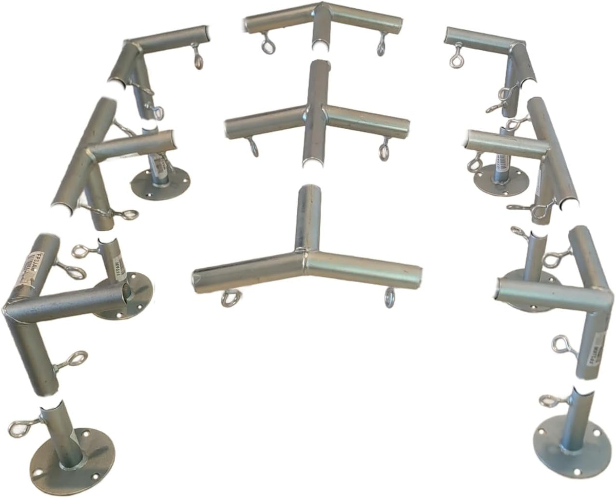 6 Leg Style Carport Canopy EMT Pipe Fittings Low Peak Connectors with 102 Degree Angle (Choose Size) (Connects 3/4" Pipe)