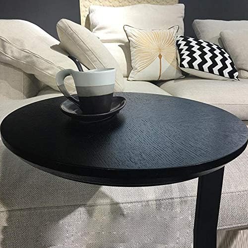 Telephone Table, Black Solid Wood Side Table,Living Room Sofa Side Table,Round Side Table/End Table/Night Stand/Coffee Table,Telephone Tables,Diameter 15.74 Inch