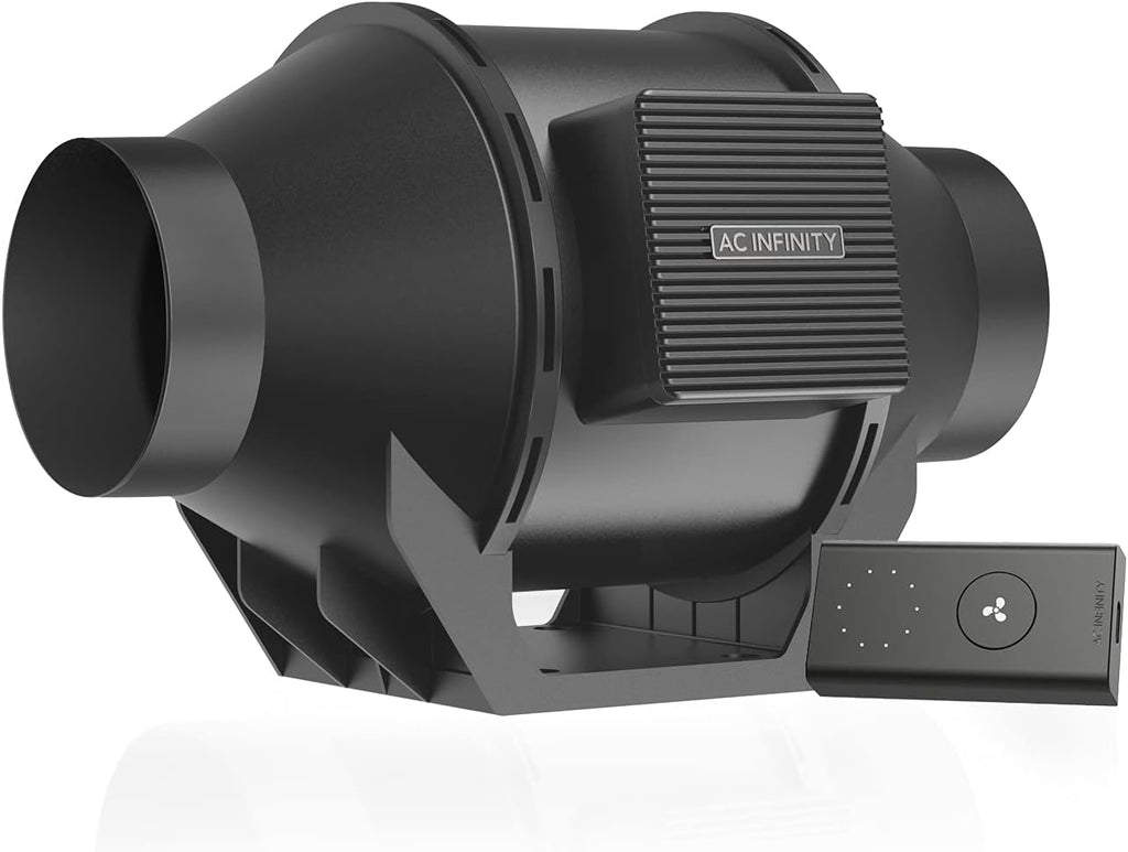 AC Infinity CLOUDLINE A4, Quiet 4” Inline Duct Fan with Speed Controller, EC Motor - Ventilation Exhaust Fan for Heating Cooling Booster, Grow Tents, Hydroponics
