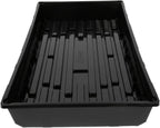 SUNPACK 10" x 20" Mega Plastic Seed Starting Tray, Black, 2.5" (Pack of 10) - No Drainage Holes, Ideal for Greenhouses or Indoor Gardening - Made of Thick, Strong Plastic