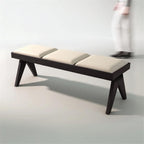Modern Retro Wooden Upholstered Dining Table Cloakroom Shoe-Changing Stool Bedroom Bed-end Entryway(Large)