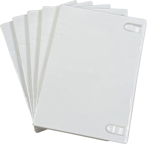 10 Pack Maxtek Standard 14mm White Single Disc CD & DVD Cases with Outer Clear Artwork Insert Sleeve. Compatible for Nintendo Wii Discs.