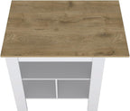 Kitchen Island Pompeya with Three Shelves White Finish | Three-shelf design with white finish and particle board construction