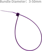 XINGO 8 Inch Purple Cable Zip Ties (500 Pack), 40 Lbs Tensile Strength-Heavy Duty, Self-Locking Nylon Plastic Nylon Wire Ties for indoor and outdoor use