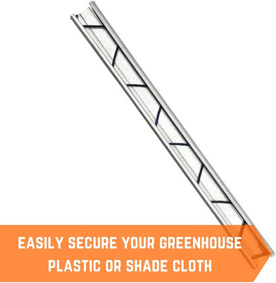 Farm Plastic Supply - Spring Wire & Lock Channel - (5 Pack) - Steel 6.5 ft Spring Lock Track & U-Channel Bundle for Greenhouse Plastic Polyethylene Film or Shade Cloth
