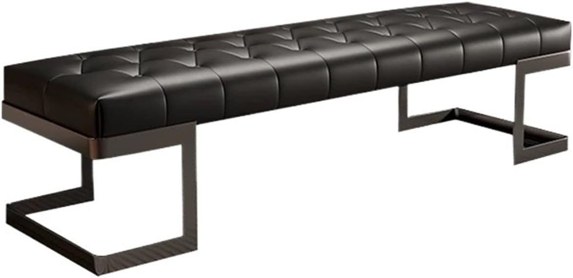 Modern Leather Bed end Bench Bedroom Dressing Room Leisure Entryway(Large)