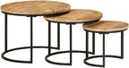 Nesting Tables 3 pcs Solid Mango Wood | Space-Saving Design, Sturdy Tabletop, Versatile for Living Room, Bedroom, Office