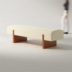 Modern Wooden Bed end Bench Dining Table Upholstered Shoe Changing Dressing Room Rest Area Entryway(Medium)
