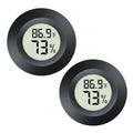 2 Pack Hygrometer Thermometer Digital Humidity Meter Indoor/Outdoor Humidity Monitor Reptile Thermo-Hygrometer for Greenhouse Humidors Terrarium Jars, Fahrenheit (℉) /Celsius(℃) (2)