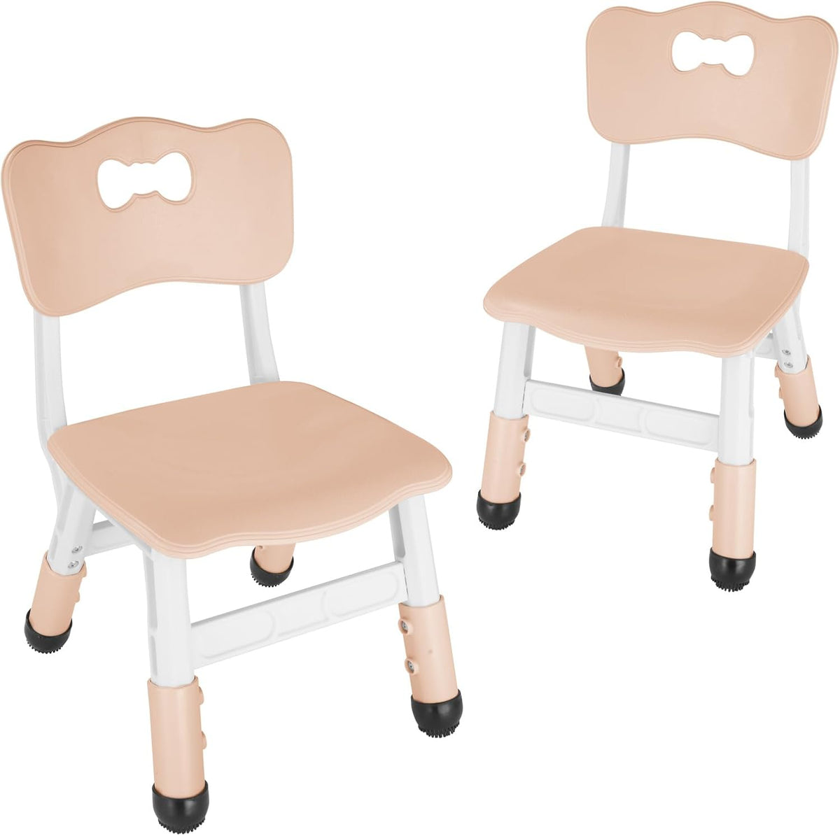 FUNLIO Kids Table and 4 Chairs Set and Adjustable Kids Chair (2pcs), Easy to Wipe Arts & Craftfor Classrooms/Daycares/Homes, CPC & CE Approved - Natural