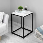 Telephone Table, Marble Side Table Nordic Living Room Square Sofa Corner Table Telephone Table Bedroom Bedside Table Balcony Coffee Table,Black