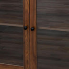 Spacious 63" Kitchen Pantry Cabinet, Freestanding Hutch with 4 Doors & 4 Drawers, Large Storage Cupboard with Microwave Shelf for Kitchen and Dining Room (Walnut)