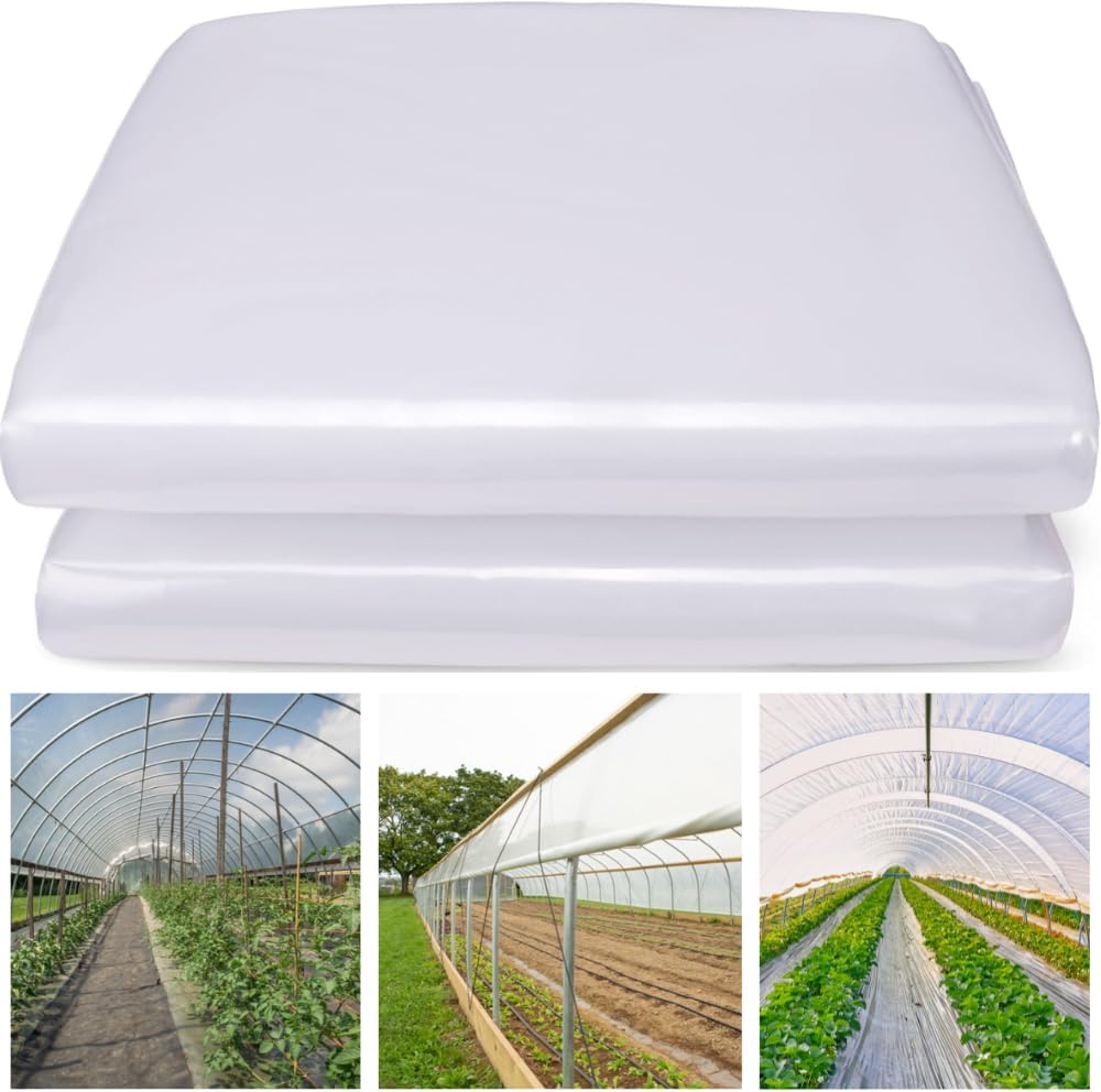 Farm Plastic Supply - Clear Greenhouse Plastic Sheeting - 6 mil - 4 Year UV Resistant Polyethylene Greenhouse Film, Replacement Cover, Hoop House Green House Cover for Gardening, Farming (12' x 100')