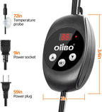 Oiibo Reptile Dimming Thermostat Heat Lamp Temperature Controller, Light Bulb Thermostat with Memory Function, Thermostat for Seed Germination & Heaters