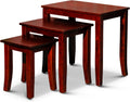Cherry Finish Nesting Table Set, 3 Pieces, Compact and Functional, Great for Small Spaces, Modern and Classic Style, Durable Construction, Easy to Move and Store