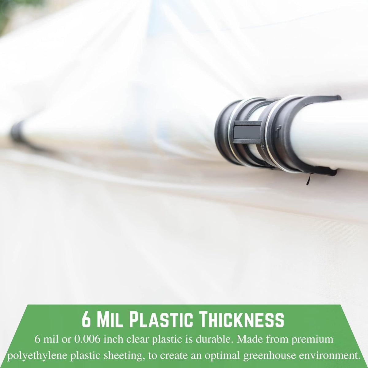 Farm Plastic Supply - Clear Greenhouse Plastic Sheeting - 6 mil - 4 Year UV Resistant Polyethylene Greenhouse Film, Replacement Cover, Hoop House Green House Cover for Gardening, Farming (32' x 50')