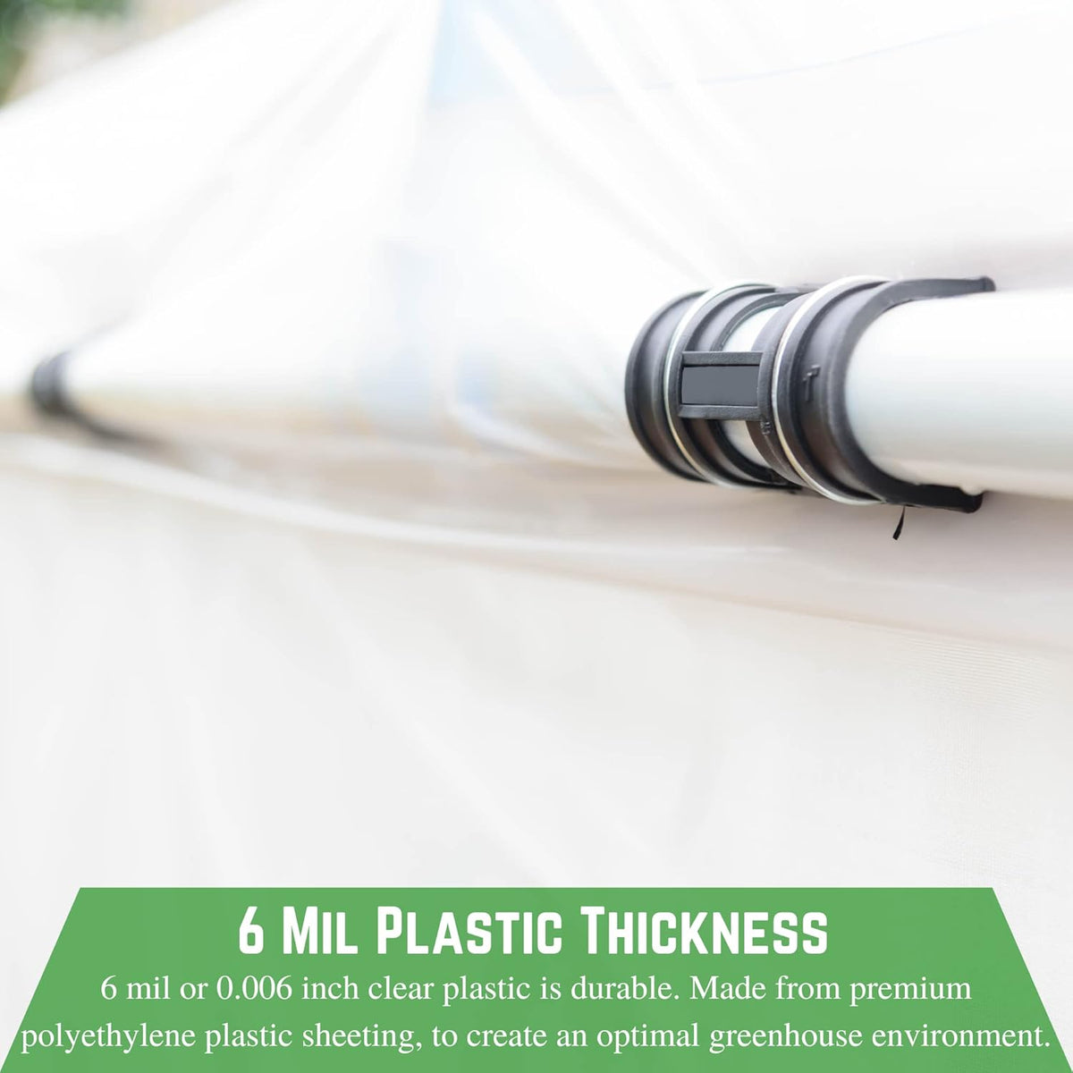 Farm Plastic Supply - Clear Greenhouse Plastic Sheeting - 6 mil - (15' x 50') - 4 Year UV Resistant Polyethylene Greenhouse Film, Hoop House Green House Cover for Gardening, Farming, Agriculture