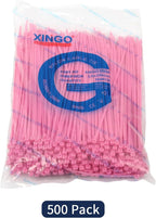 XINGO 10 Inch Cable Zip Ties (500 Pack), 40 Lbs Tensile Strength-Heavy Duty, Self-Locking Nylon Plastic Nylon Wire Ties for indoor and outdoor (Pink)