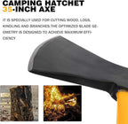 Monkey King Bar-35 Long Firewood Splitting Axe with Fiberglass Handle-Protective Carrying Sheath Included(Yellow/Black)