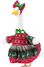 Christmas Porch Goose Outfits for 23 Inch Lawn Statue, Ugly Sweater Costume for Plastic/Cement Statue, Duck Sculpture Clothes for Xmas Winter Yard Patio Party Decoration