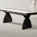 Modern Wooden Long Bench at The Foot of The Bed in The Bedroom Dressing Room or Home Use Leather Shoe Changing Entryway(Large)
